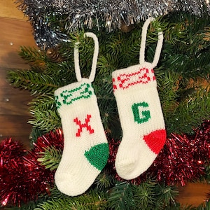 Initialized Pet Ornaments, tiny personalized knit pet ornament
