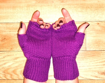 Luxury knit fingerless gloves, wrist warmers