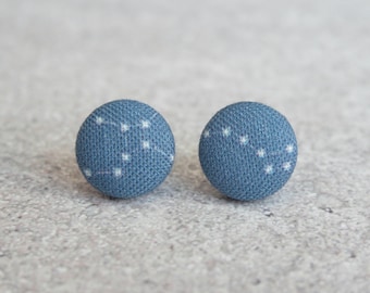 Constellations Fabric Button Earrings