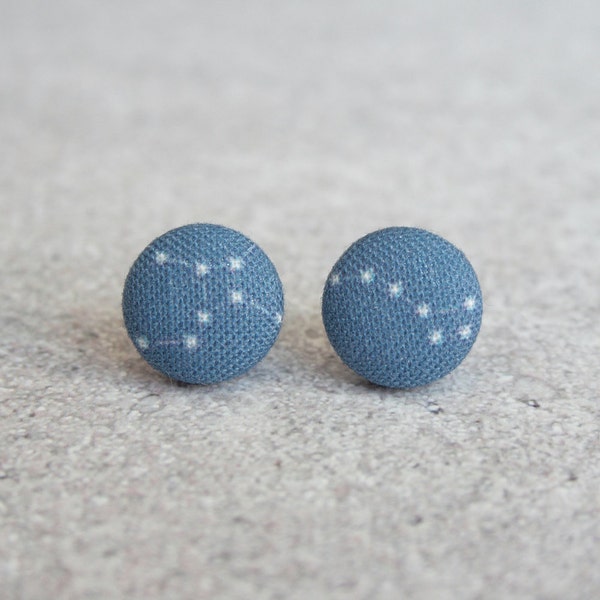 Constellations Fabric Button Earrings