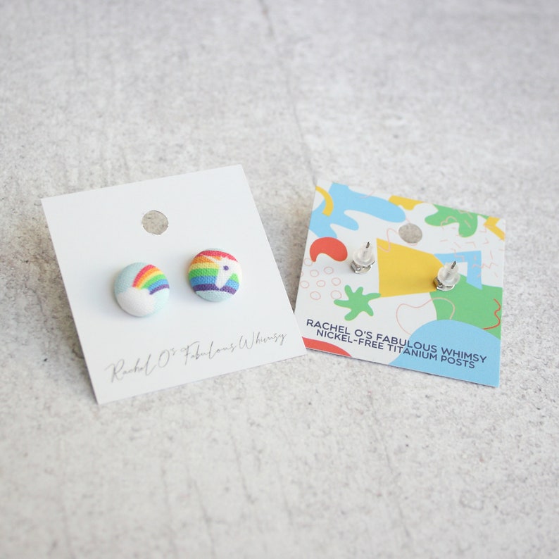 Mushroom Frog Fabric Button Earrings image 6