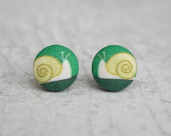 Snail Fabric Button Earrings