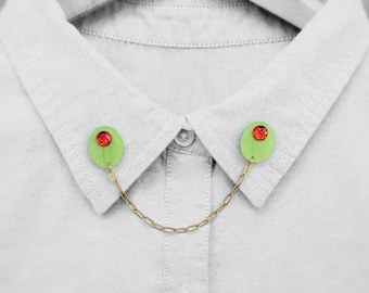 Olive Sweater Pins/Collar Pins