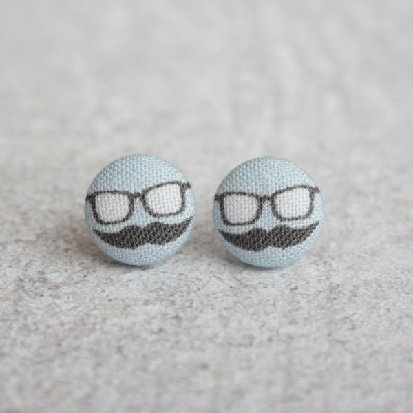 Nerd Fabric Button Earrings