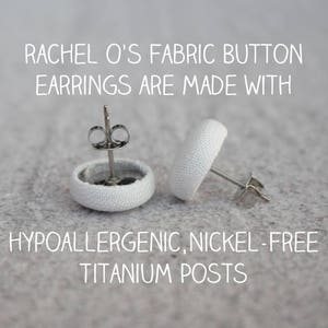 Science, Fabric Covered Button Earrings image 3