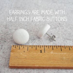 Science, Fabric Covered Button Earrings image 4