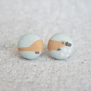 Platypus Fabric Button Earrings image 1