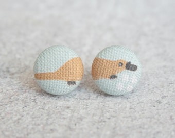 Platypus Fabric Button Earrings