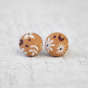 Mystic Mix Fabric Button Earrings