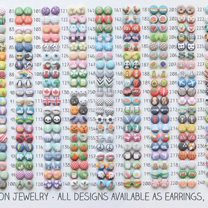 Science, Fabric Covered Button Earrings image 7