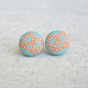 Pretzel Fabric Button Earrings