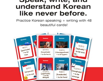 Hangul Twins: Juego de tarjetas de sinónimos coreanos | Aprende a hablar y escribir coreano | PDF imprimible | Herramienta de estudio del idioma coreano