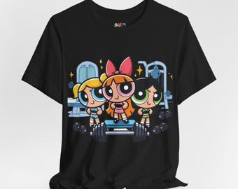 Powerpuff Girls Fitness Tee – Unisex Cartoon Workout Shirt for Fans Who Live the Language They Love!