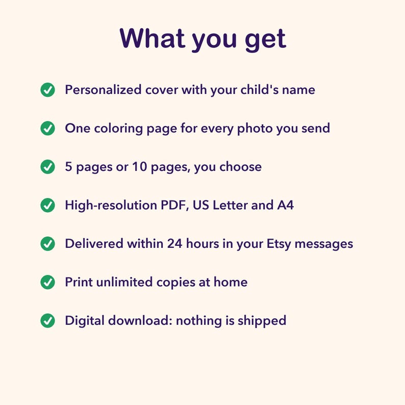 Libro para colorear personalizado a partir de tus fotos, páginas para colorear personalizadas para niños con nombre, regalo de página para colorear a partir de una foto, PDF imprimible imagen 6