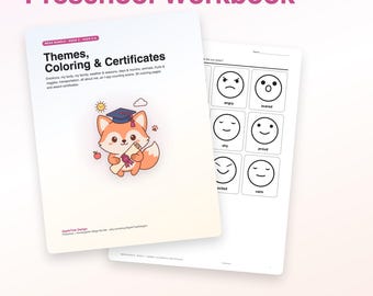 Alles over mij werkboek voor kleuters van 3-6 jaar | 64 printbare pagina's: emoties, familie, seizoenen, kleuren, certificaten | PDF voor kleuters
