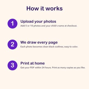 Libro para colorear personalizado a partir de tus fotos, páginas para colorear personalizadas para niños con nombre, regalo de página para colorear a partir de una foto, PDF imprimible imagen 5