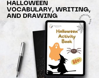 Halloween activiteitenboek om te printen | Spookachtige leerwerkbladen voor kinderen | Leuke horrorspelletjes, kleurplaten en puzzels | Halloween leerpakket