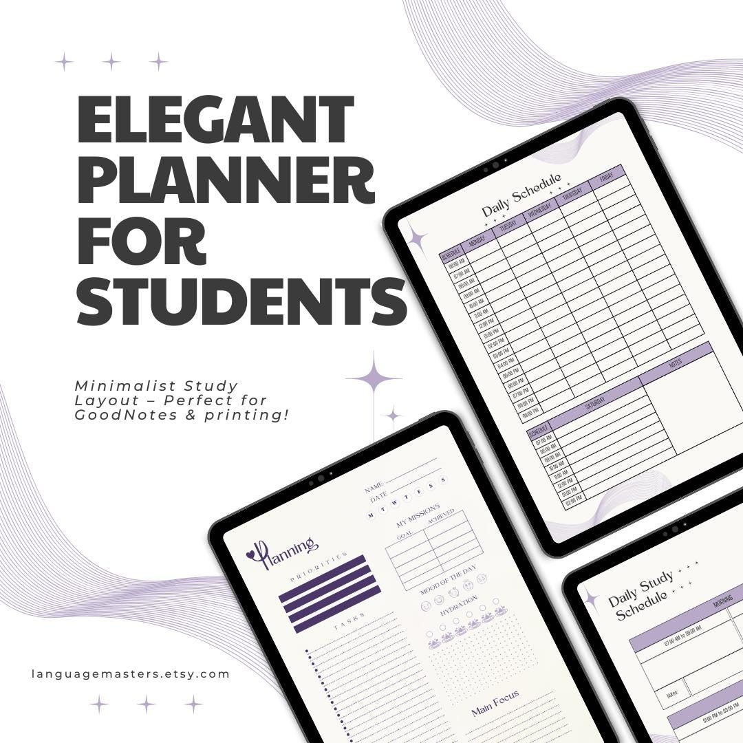 Weekly Study Planner | Printable PDF | A4 Student Organizer | Academic ...