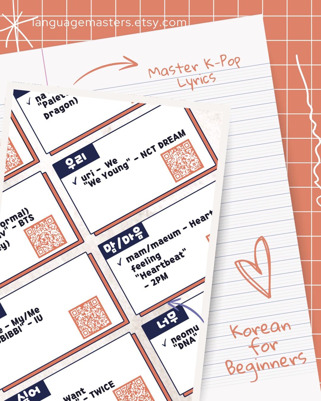 Learn Korean With K Pop Digital Poster Of The 20 Most Common Words In