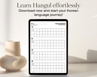 Quick & Easy Hangul: Master Korean Alphabet with Fun Digital Download PDF, Flashcards, Writing Practice and Audio for Beginners!