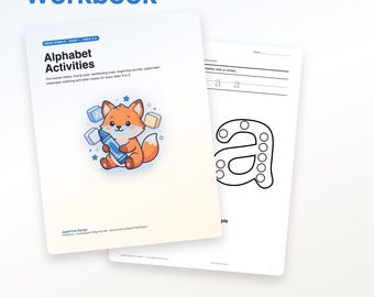 Alfabet oefenboek voor kinderen van 3-6 jaar | 111 printbare pagina's: Letters met stippenmarker, handschrift, beginletters | ABC-pdf voor kleuters