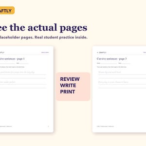 Cursive Sentences Workbook, Handwriting Practice with Tracing