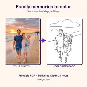 Libro para colorear personalizado a partir de tus fotos, páginas para colorear personalizadas para niños con nombre, regalo de página para colorear a partir de una foto, PDF imprimible imagen 3