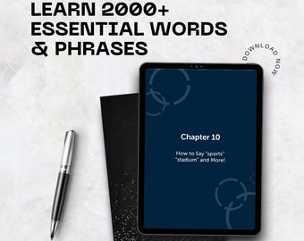 2000 Japanese Core Words & Phrases | Digital Language Learning Guide | Instant Download PDF | Study Japanese Fast | Digital Prints