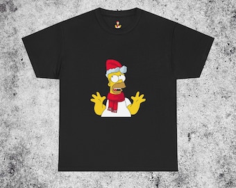 Homer Simpson Christmas Unisex Heavy Cotton Tee