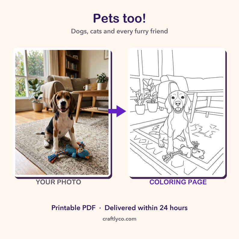 Libro para colorear personalizado a partir de tus fotos, páginas para colorear personalizadas para niños con nombre, regalo de página para colorear a partir de una foto, PDF imprimible imagen 4
