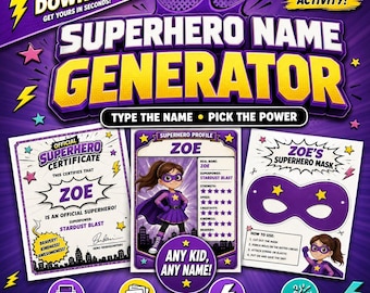 Personalized Superhero Certificate - Instant Download | Type Your Kid's Name, Get a Custom Superhero PDF in Seconds