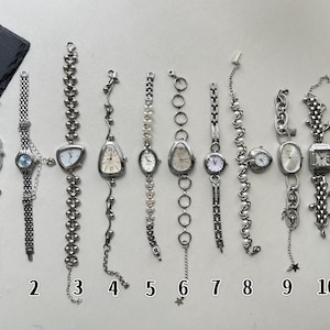 Trendy Silver Watch for Woman,Pearl Watch Bracelet,Y2K Charm Watch,Unique Dial Watch Jewelry,Exquisite Watch Gift,Dainty Heart Wrist Watch