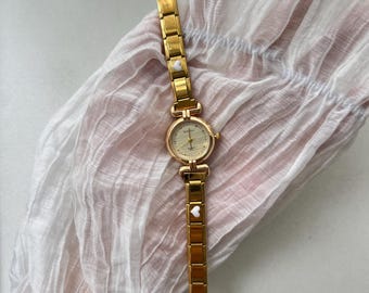 Modular Gold Watch Bracelet,Y2K Gold Wrist Watch for Women,Trendy Minimalist Watch, Elegant Customizable Watch Gift,DIY Cute Charm Watch