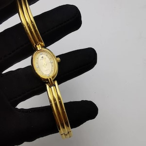 Vintage gold women wrist watch, antique gold bracelet watch, elegant gold-plated watch, treasured women's watch gift