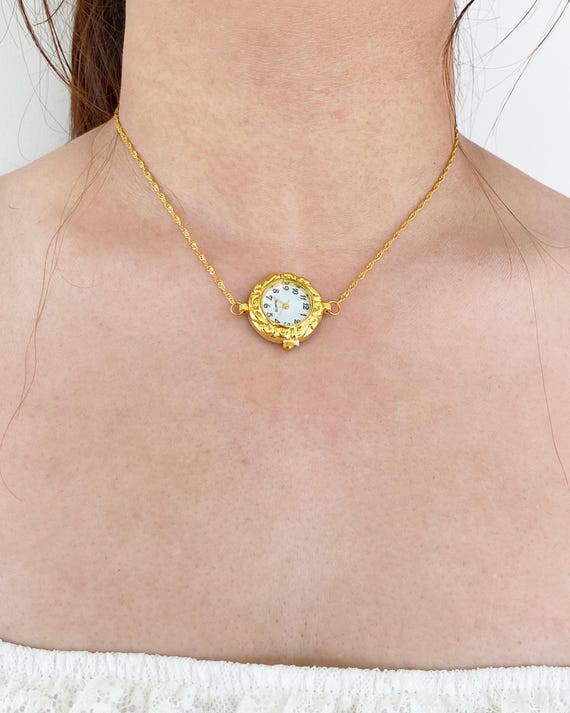 Vintage Watch Pendant Necklace,gold Watch Choker,trendy  display picture 1