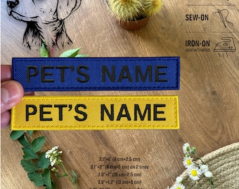 Custom Name Dog Velcro Label | Pet Chest Strap Patch | Iron-On, Sew-On & Velcro Patch | Embroidered Name Tag | Chest Strap Harness