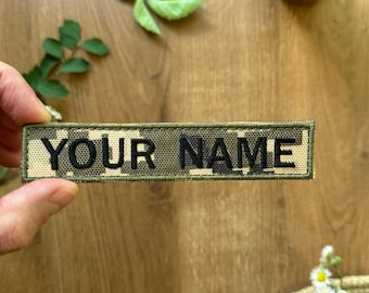 カスタムネームパッチ – 刺繍ネームタグ | タクティカルパッチ、ジャケット、バックパック、ユニフォーム用のアイロン接着、ベルクロ、縫い付けパッチ