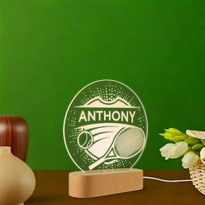 Tennis Player Gift - Custom Night Light, Custom Tennis Desk Lamp, Tennis Coach Gift, Tennis Lamp Decor, Tennis Lover Gift - LED nightlight