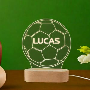 Soccer Gift - Custom Night Light, Desk Lamp for Girl Soccer Player, Coach, or Fan – Soccer Ball, Soccer Room Decor, Soccer Girl, Team Gift