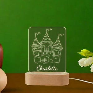 Castle desk lamp, Baby night light, Personalized lamp Custom night light, Night lamp for kids Custom LED lamp, Cute lamp Nursery night light