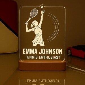 Custom Tennis Desk Lamp, Tennis Player Gift - Custom Night Light, Tennis Coach Gift, Tennis Lamp Decor, Tennis Lover Gift - LED nightlight