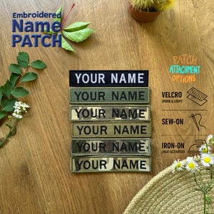 Embroidered Name Tag – Custom Name Patch | Tactical Patch for Military Jacket – Personalized Iron-On, Sew-On & Velcro Patch for Uniforms