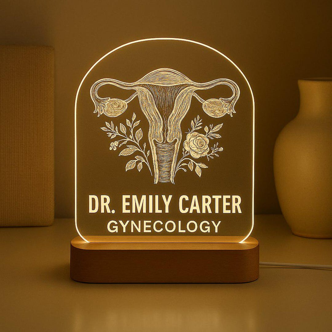 Gynecologist Gift - Custom Nightlight, OBGYN Gift - Doctor Desk Lamp ...