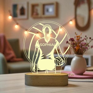 Custom Volleyball Nightlight - Volleyball Girl Gift, Volleyball Player Desk Lamp, Volleyball Team Gift, Nursery Night Light, Girl Room Decor