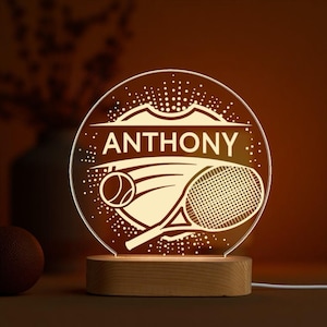 Tennis Player Gift - Custom Night Light, Custom Tennis Desk Lamp, Tennis Coach Gift, Tennis Lamp Decor, Tennis Lover Gift - LED nightlight