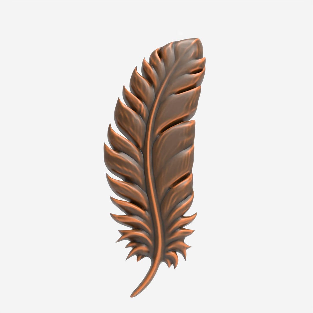 Stylized Feather STL Wall Relief 3D Feather STL File Design 3D Model ...
