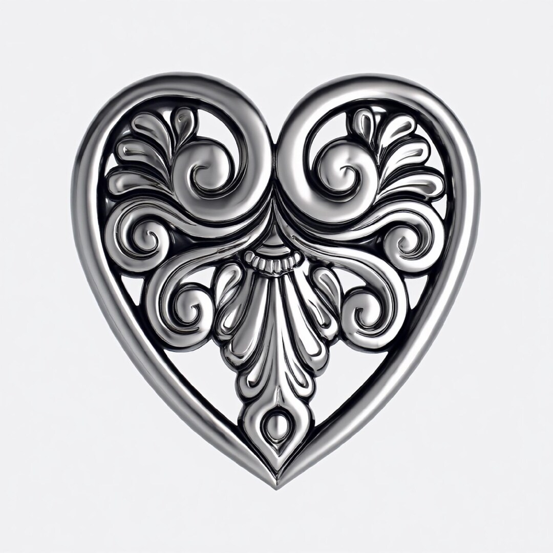 Ornate Heart Relief STL File for CNC Router 3D Printer Laser Custom ...