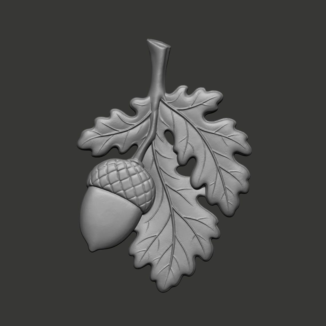 STL File Oak Leaf and Acorn 3D Printable Model for Instant Digital ...