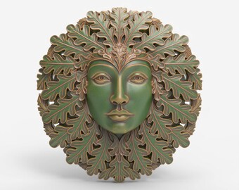 STL File Green Woman Face Tree Lady 3D Printable Model for FDM 3D Printing Instant Download