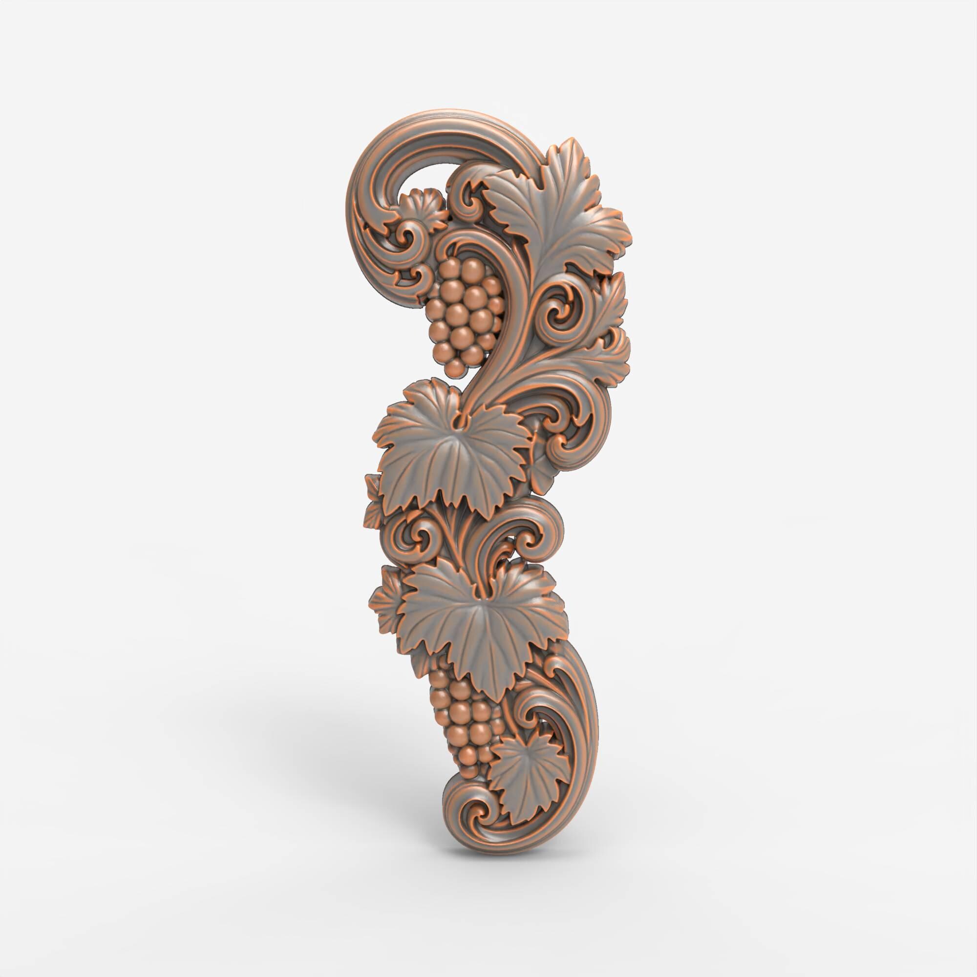 STL File Grape Vine Scroll Relief 3D Print Model - Etsy